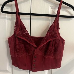Free People Women's Tank Top - Burgundy